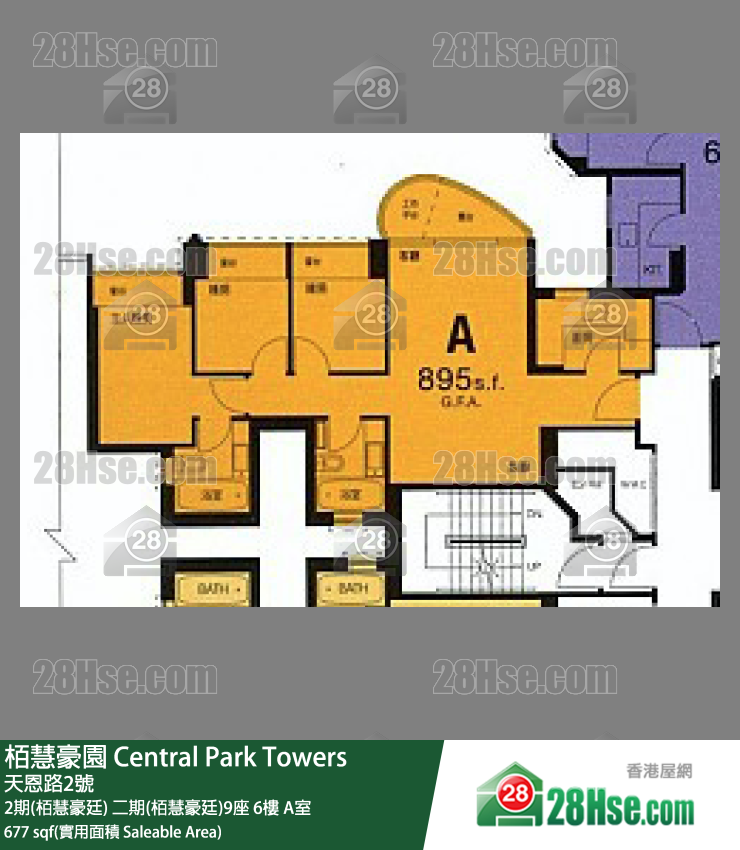 栢慧豪園 2期(栢慧豪廷) 二期(栢慧豪廷)9座 6樓 A室 平面圖