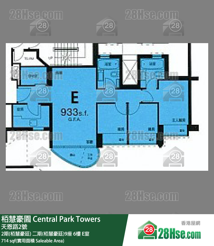 栢慧豪园 2期(栢慧豪廷)二期(栢慧豪廷)9座6楼 E室 平面图