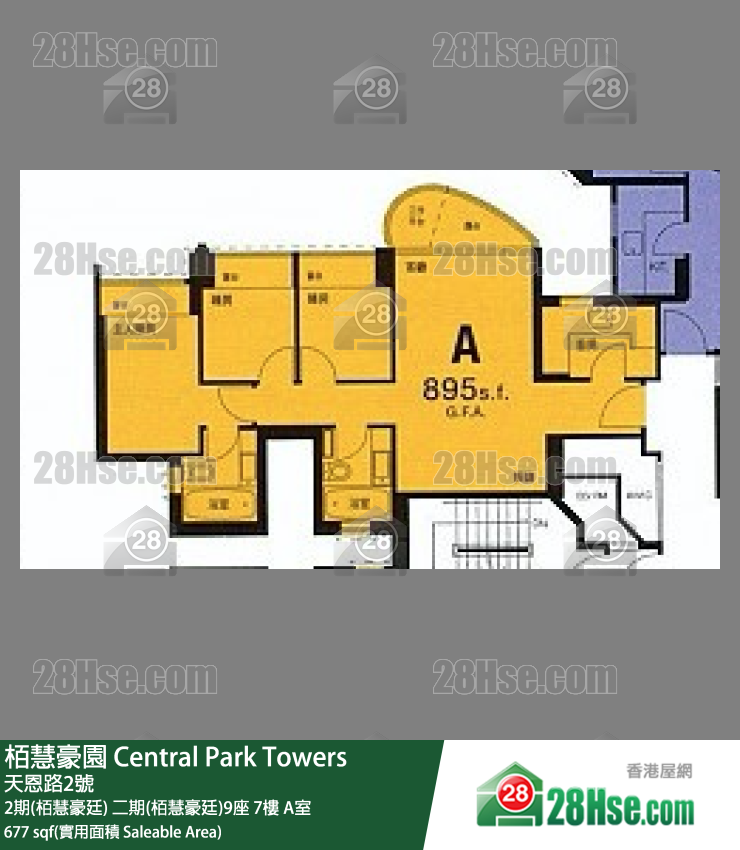 栢慧豪园 2期(栢慧豪廷)二期(栢慧豪廷)9座7楼 A室 平面图