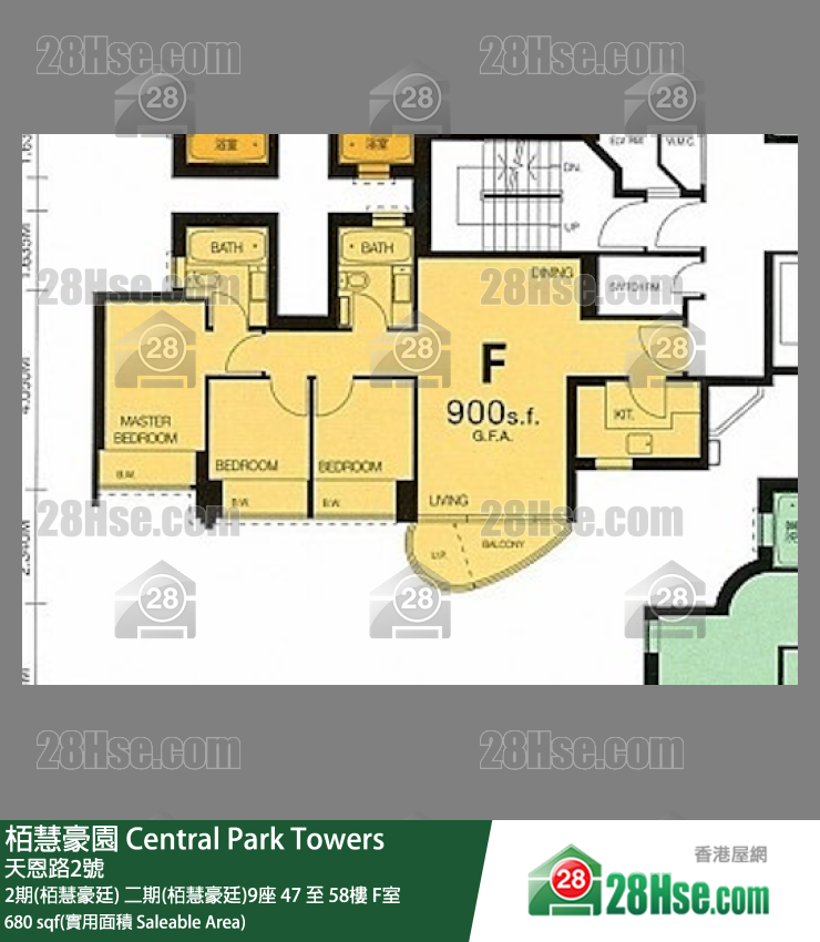栢慧豪園 2期(栢慧豪廷)二期(栢慧豪廷)9座47樓 F室 平面圖