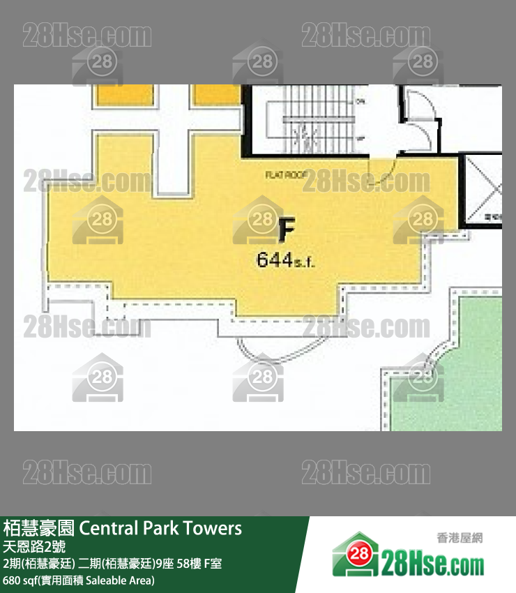 栢慧豪園 2期(栢慧豪廷)二期(栢慧豪廷)9座58樓 F室 平面圖