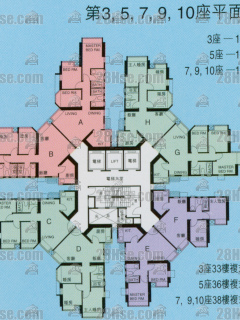 第5期(麗湖居) 第5期(麗湖居) 7座 1-37樓 平面圖