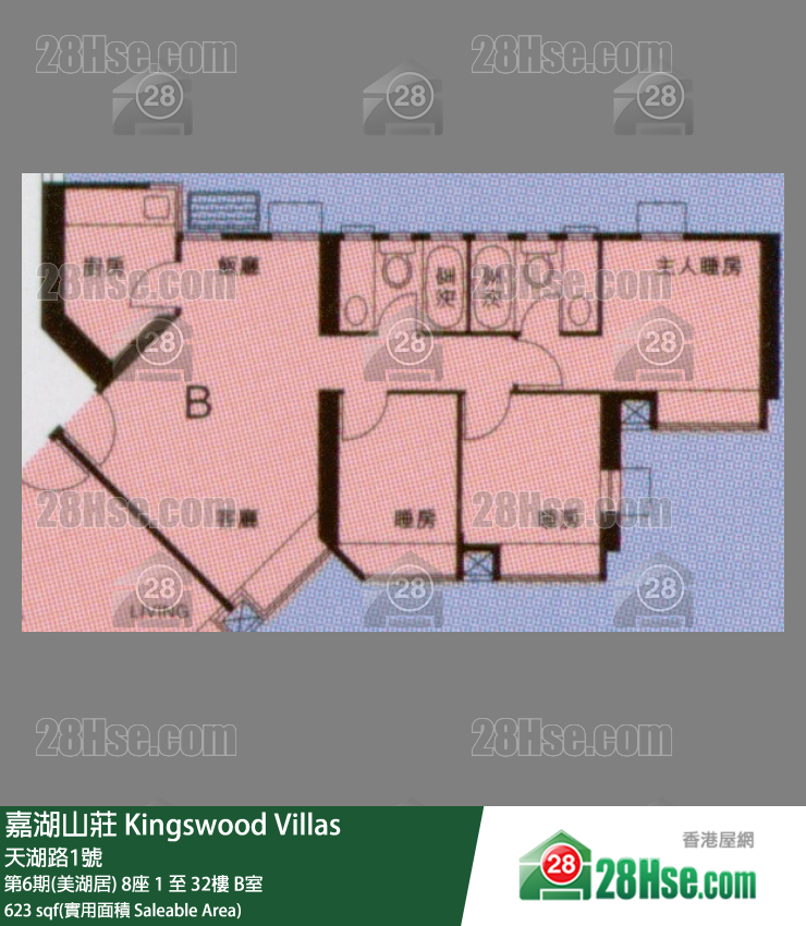 嘉湖山庄 单位平面图(由 28Hse 提供)
