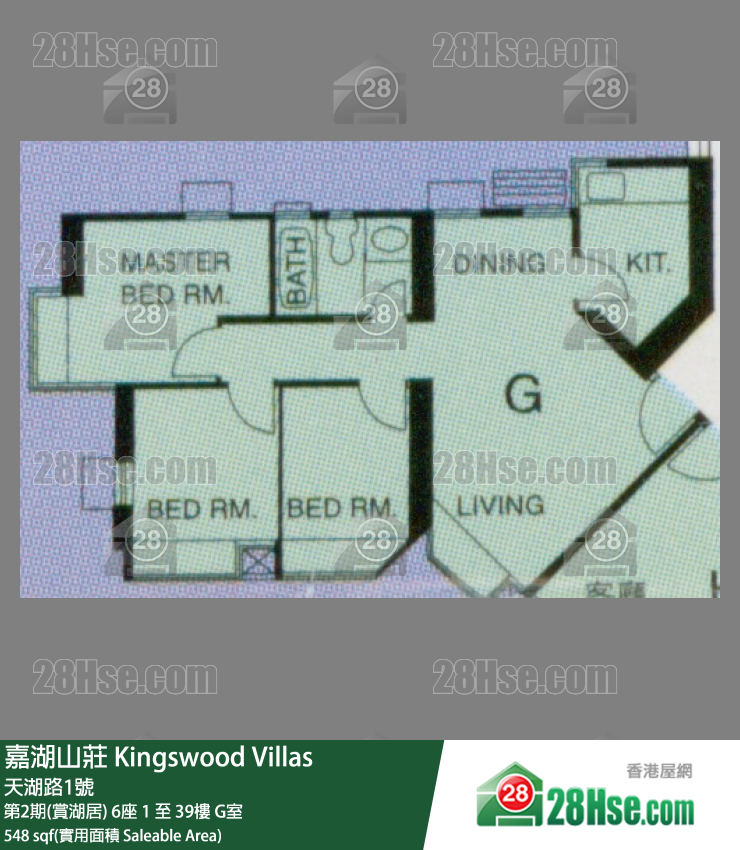 嘉湖山庄 第2期(赏湖居)6座37楼 G室 平面图