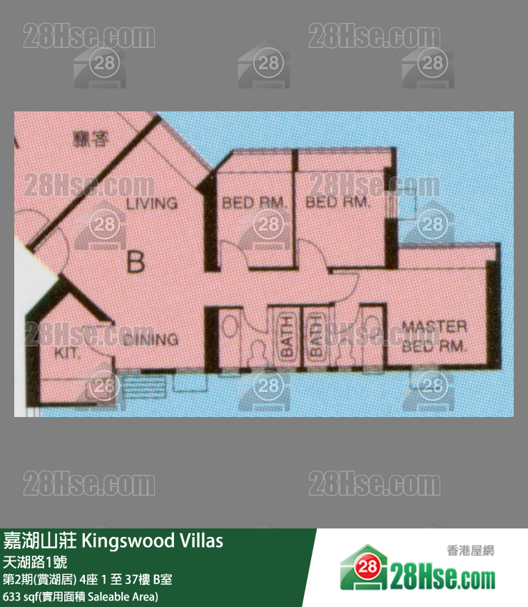嘉湖山莊 第2期(賞湖居)4座19樓 B室 平面圖