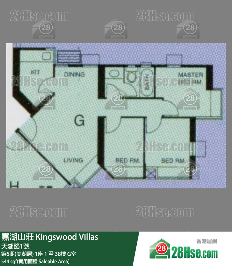 嘉湖山莊 第6期(美湖居)1座30樓 G室 平面圖