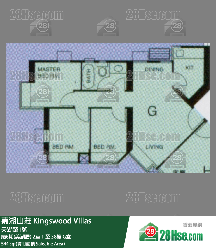 嘉湖山莊 第6期(美湖居)2座14樓 G室 平面圖