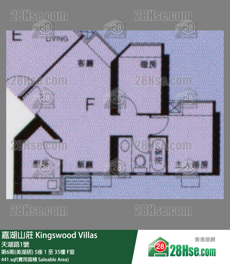嘉湖山莊 第6期(美湖居) 5座 22樓 F室 平面圖