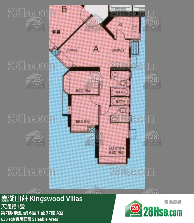 嘉湖山庄 单位平面图(由 28Hse 提供)