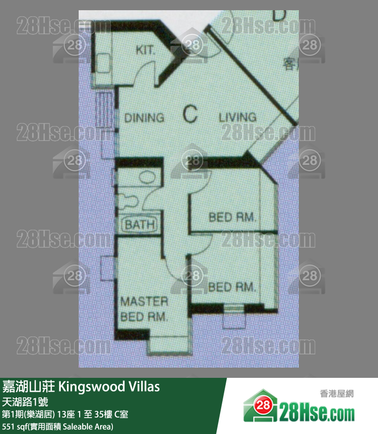 嘉湖山莊 第1期(樂湖居)13座18樓 C室 平面圖