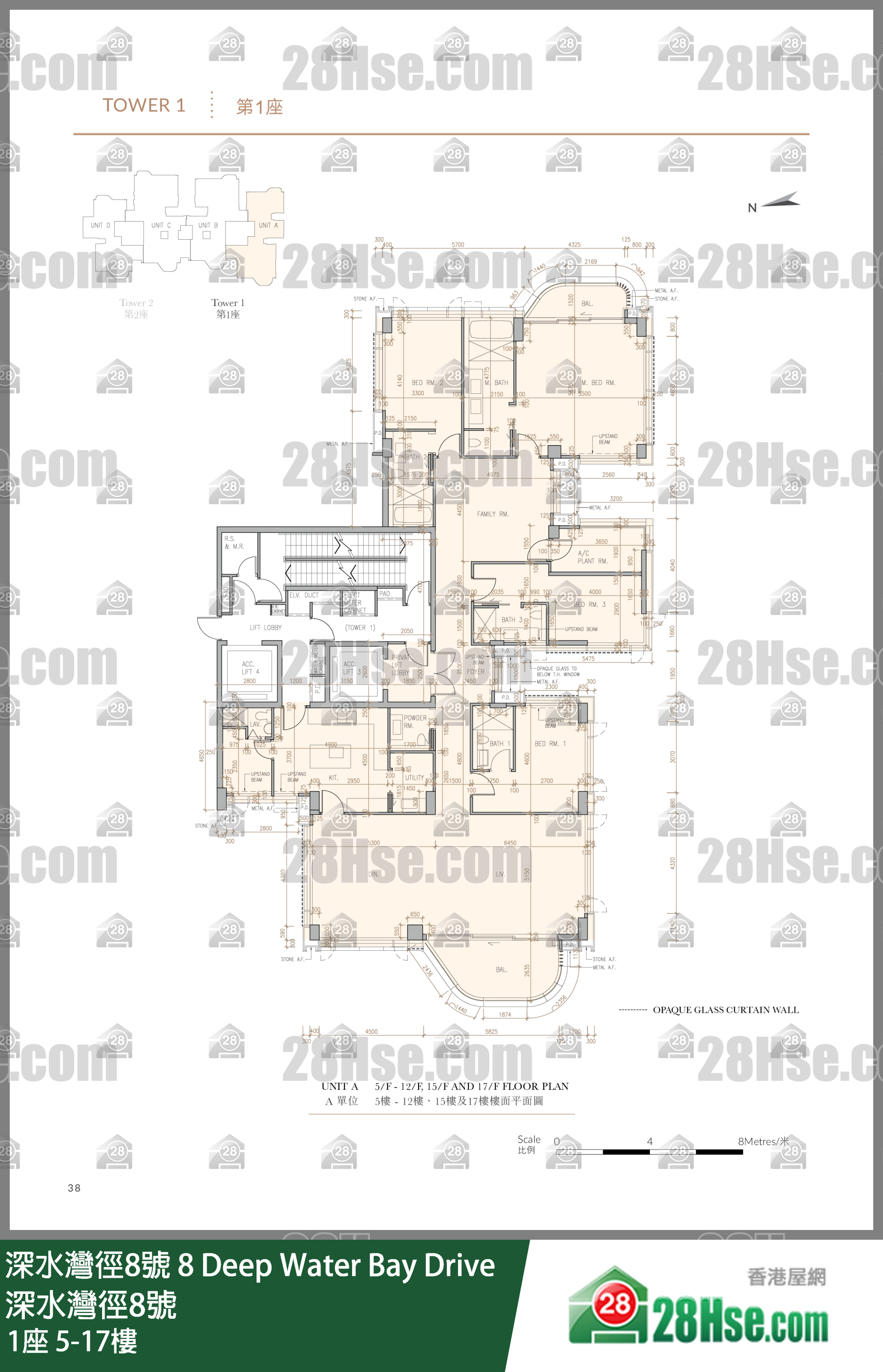 1座 5-17樓 平面圖