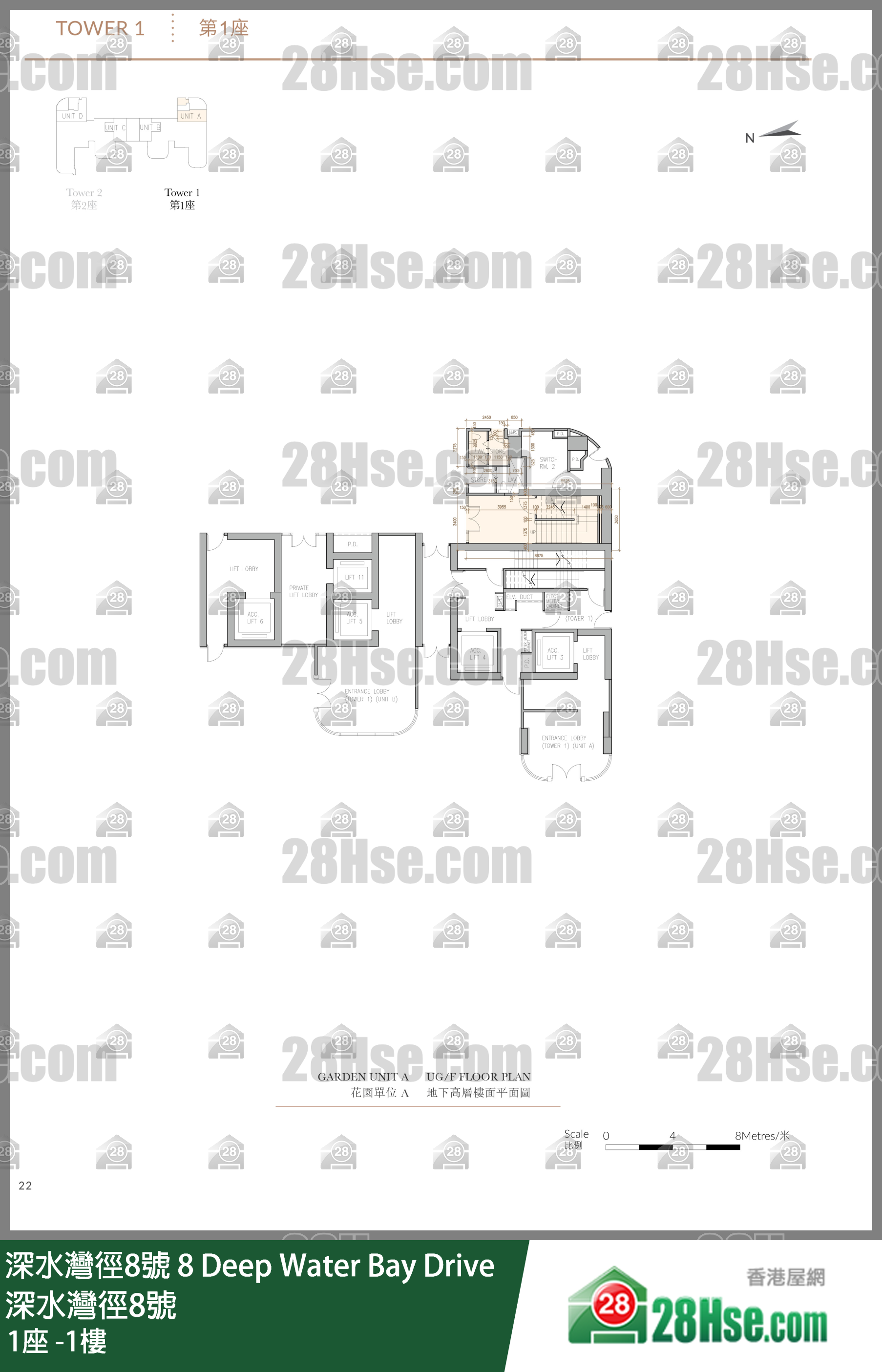 1座 -1樓 平面圖