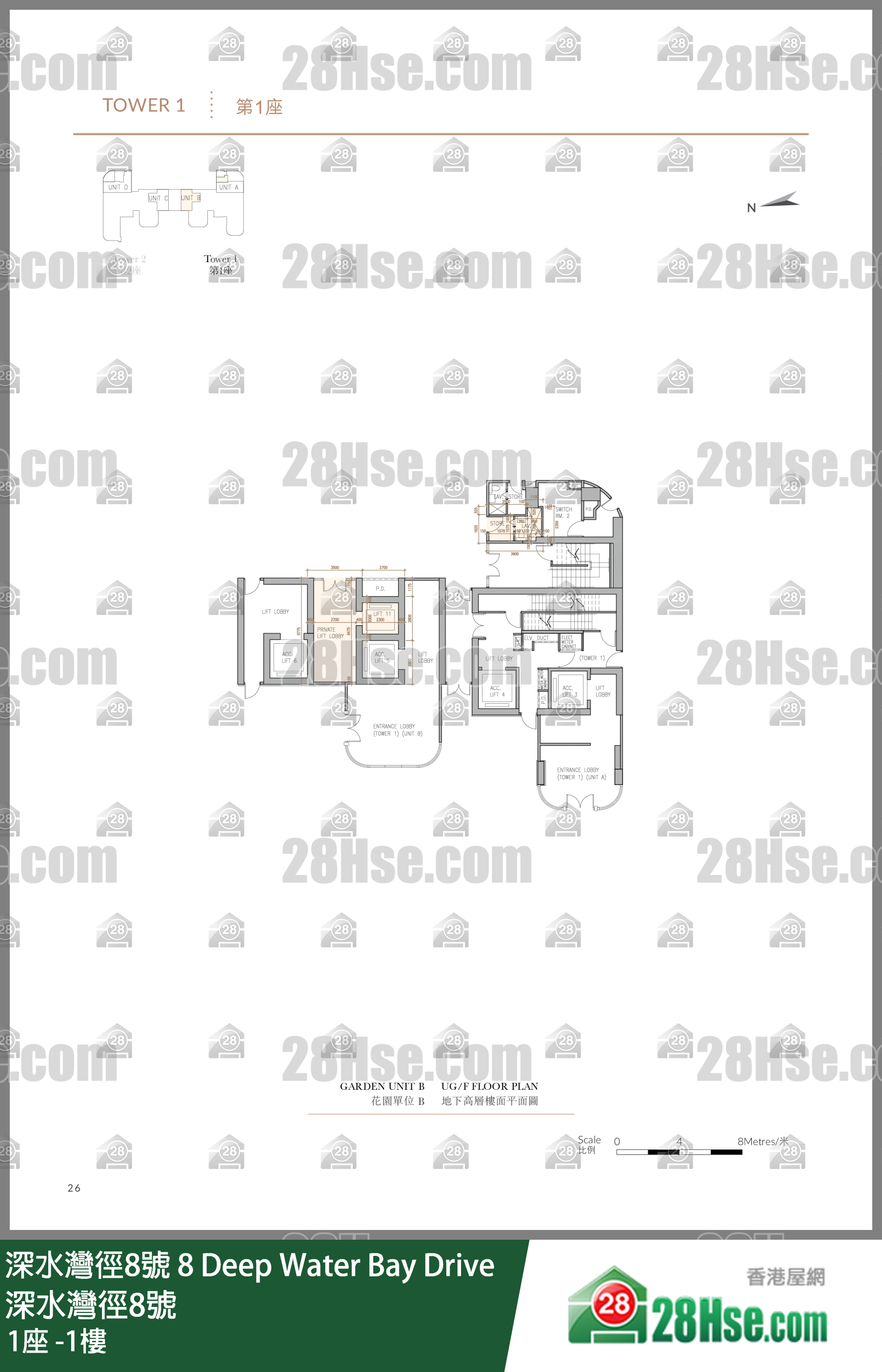 1座 -1樓 平面圖