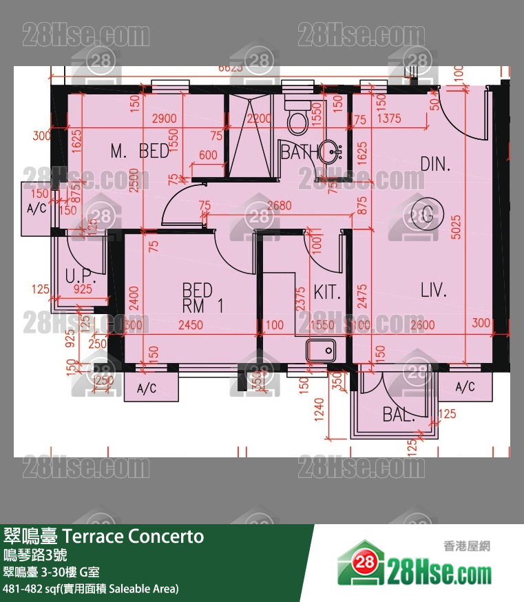 翠鸣台 单位平面图(由 28Hse 提供)