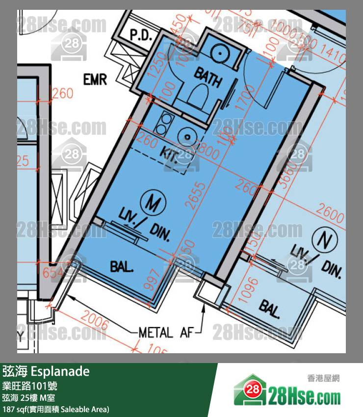 弦海 弦海 25樓 M室 平面圖