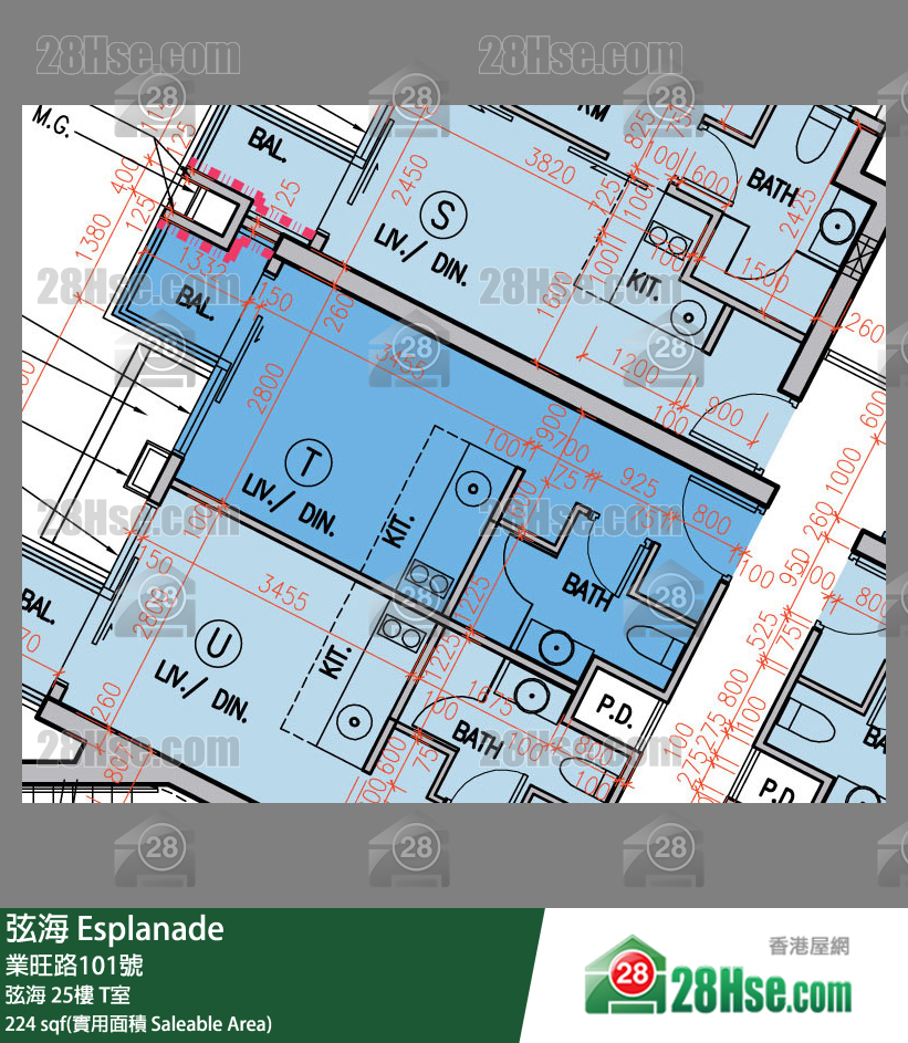 Esplanade, Flat T, 25/F, Esplanade FloorPlan