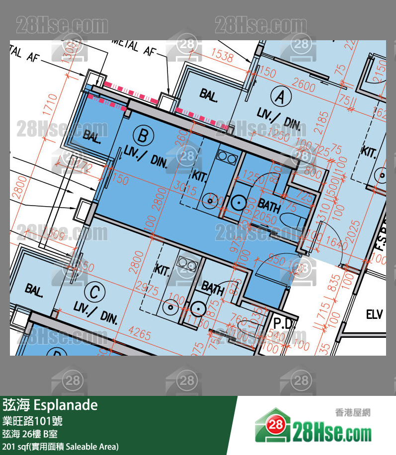 弦海 弦海 26樓 B室 平面圖
