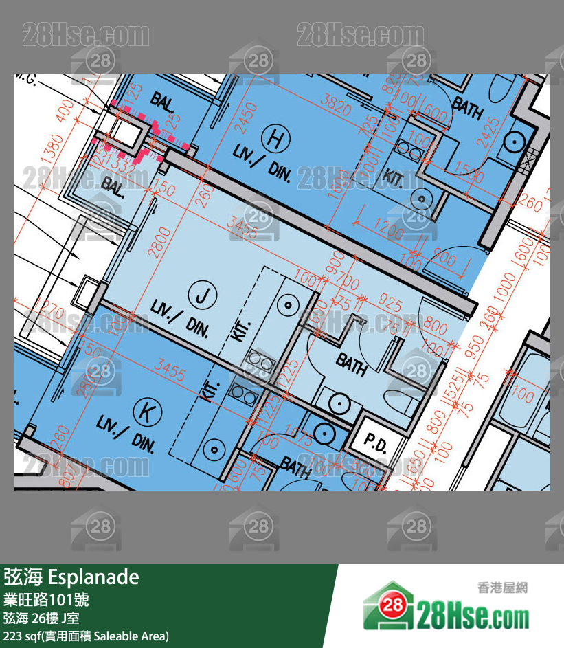 弦海 弦海 26樓 J室 平面圖