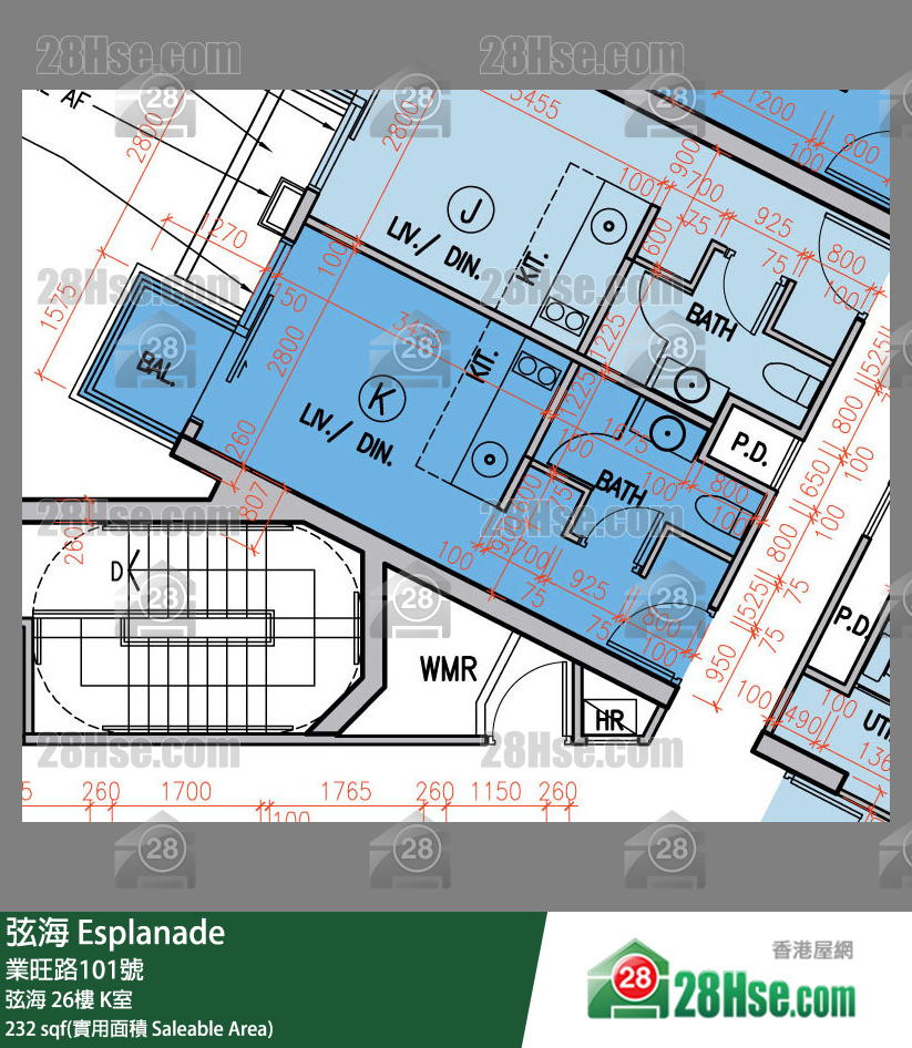 弦海 弦海 26樓 K室 平面圖
