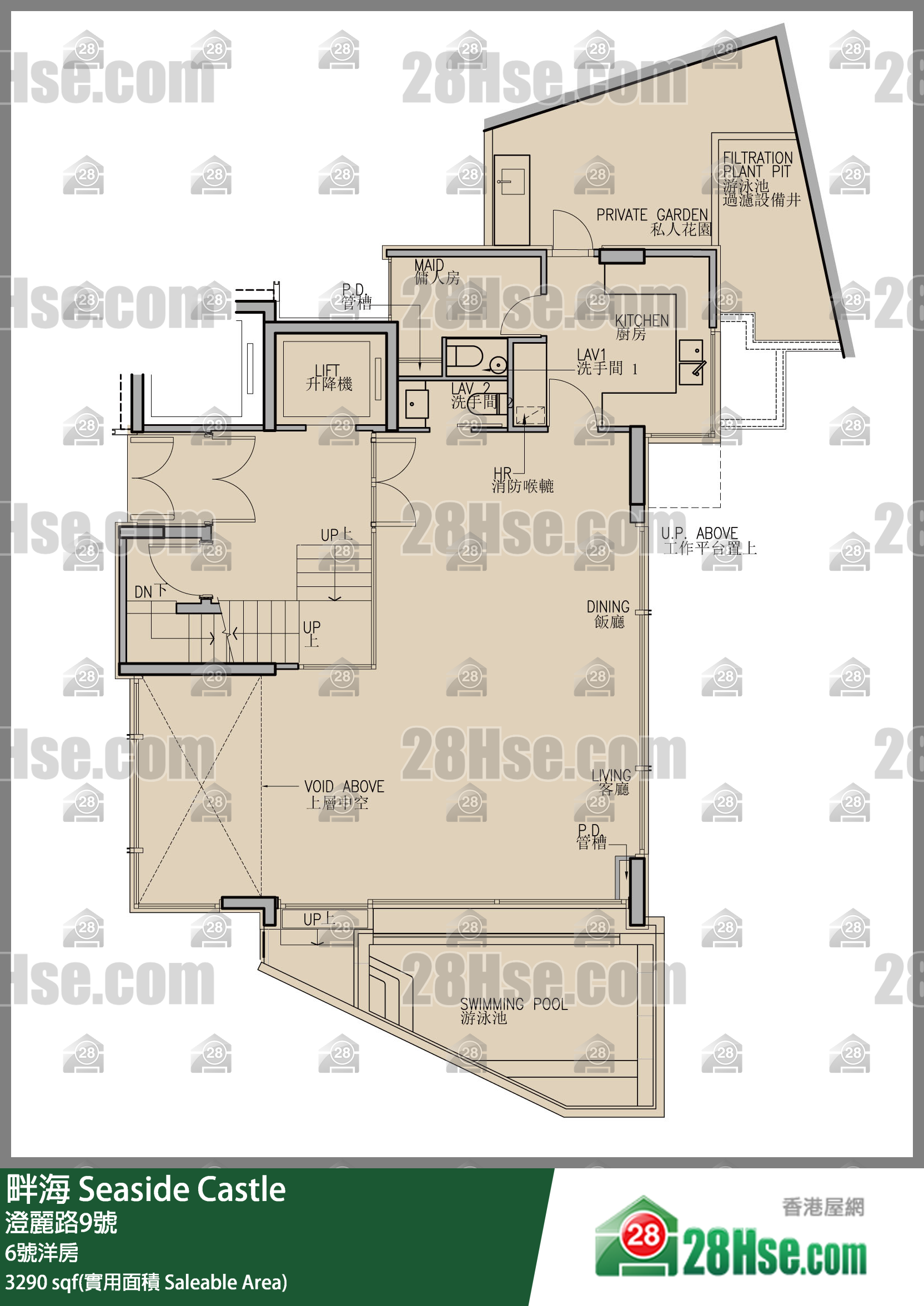 畔海  独立屋 6号洋房 平面图