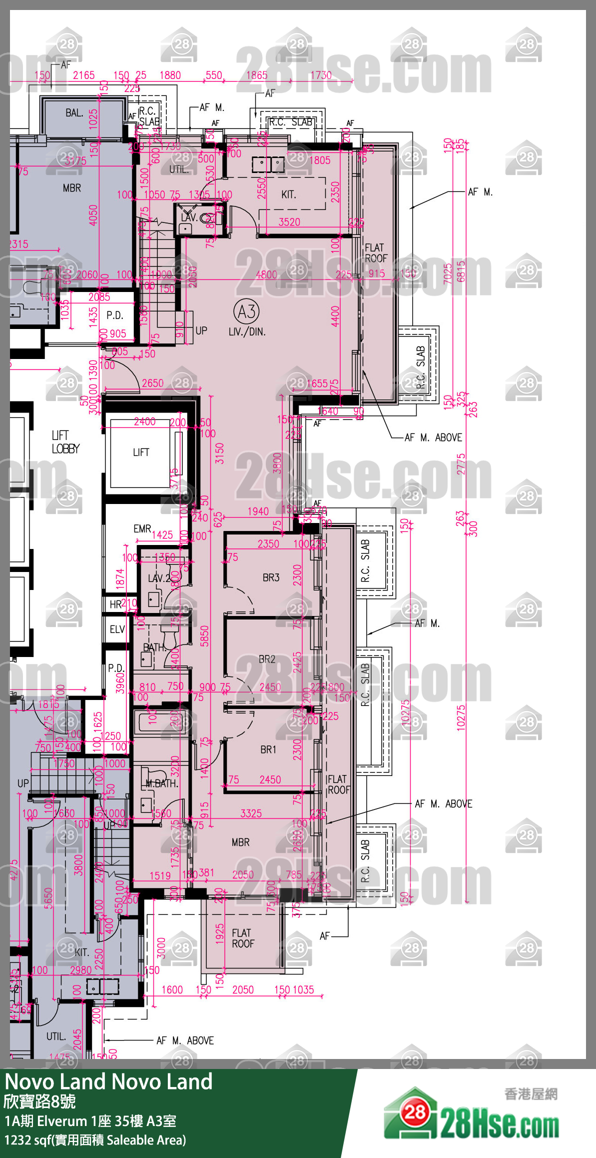 Novo Land 1A期Elverum 1座35楼 A3室 平面图