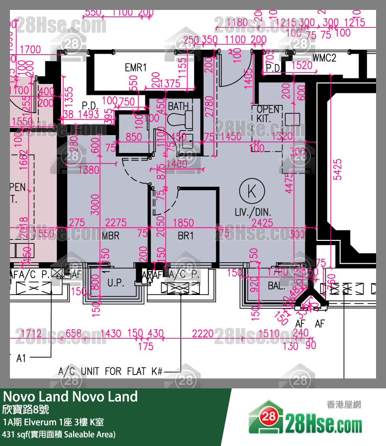 Novo Land 1A期 Elverum 1座 3楼 K室 平面图