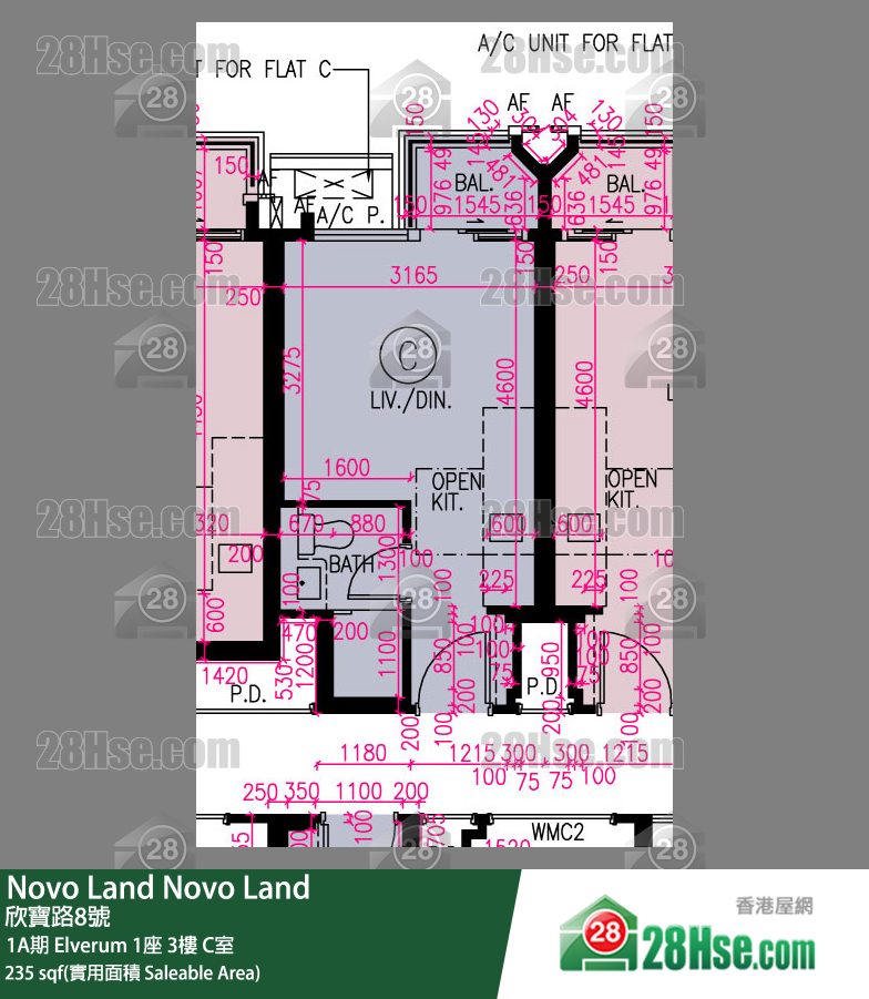 Novo Land 1A期 Elverum 1座 3樓 C室 平面圖
