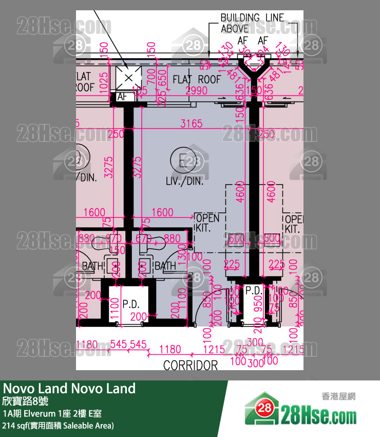 Novo Land 1A期 Elverum 1座 2樓 E室 平面圖