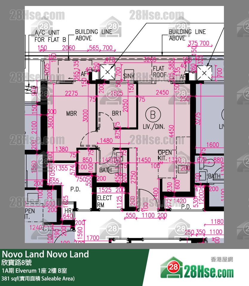 Novo Land 1A期 Elverum 1座 2樓 B室 平面圖