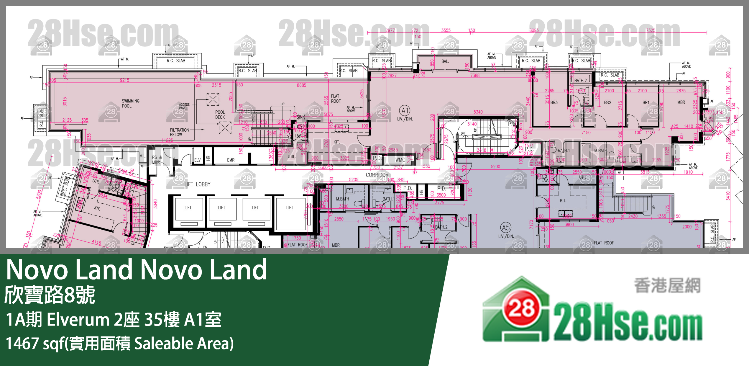 Novo Land 1A期Elverum 2座35楼 A1室 平面图