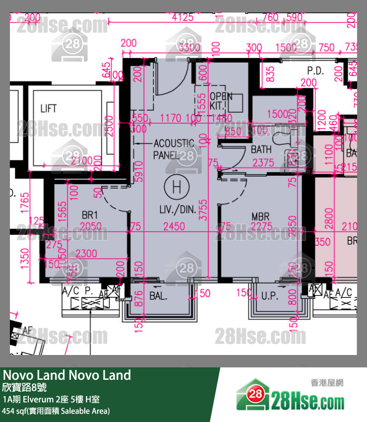 Novo Land 1A期 Elverum 2座 5楼 H室 平面图