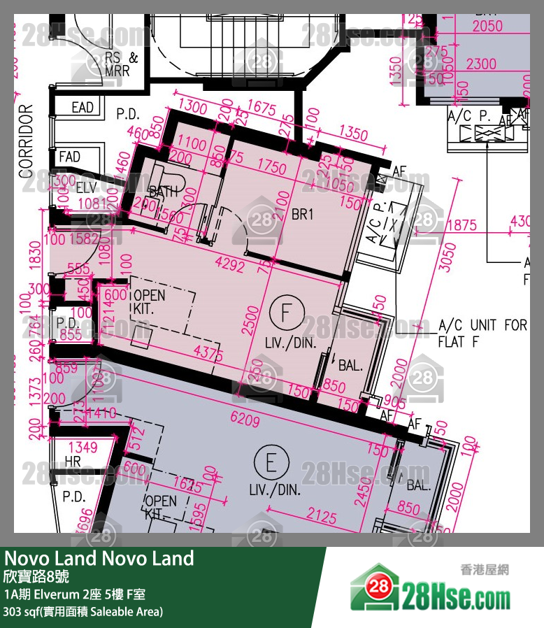 Novo Land 1A期 Elverum 2座 5楼 F室 平面图