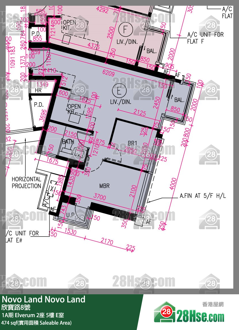 Novo Land 1A期 Elverum 2座 5楼 E室 平面图