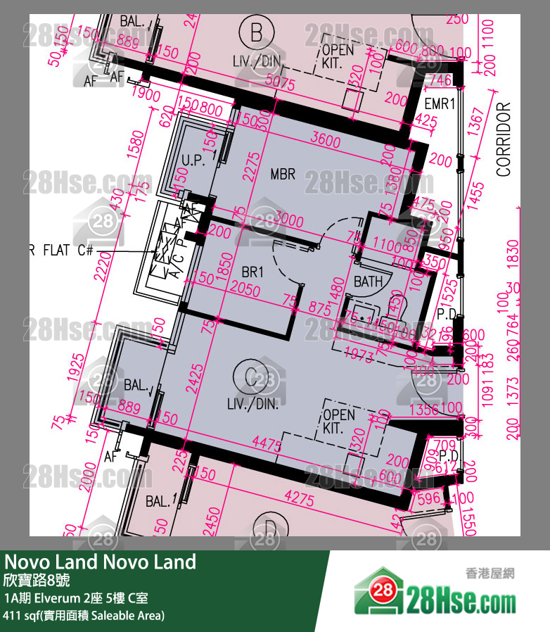 Novo Land 1A期 Elverum 2座 5楼 C室 平面图