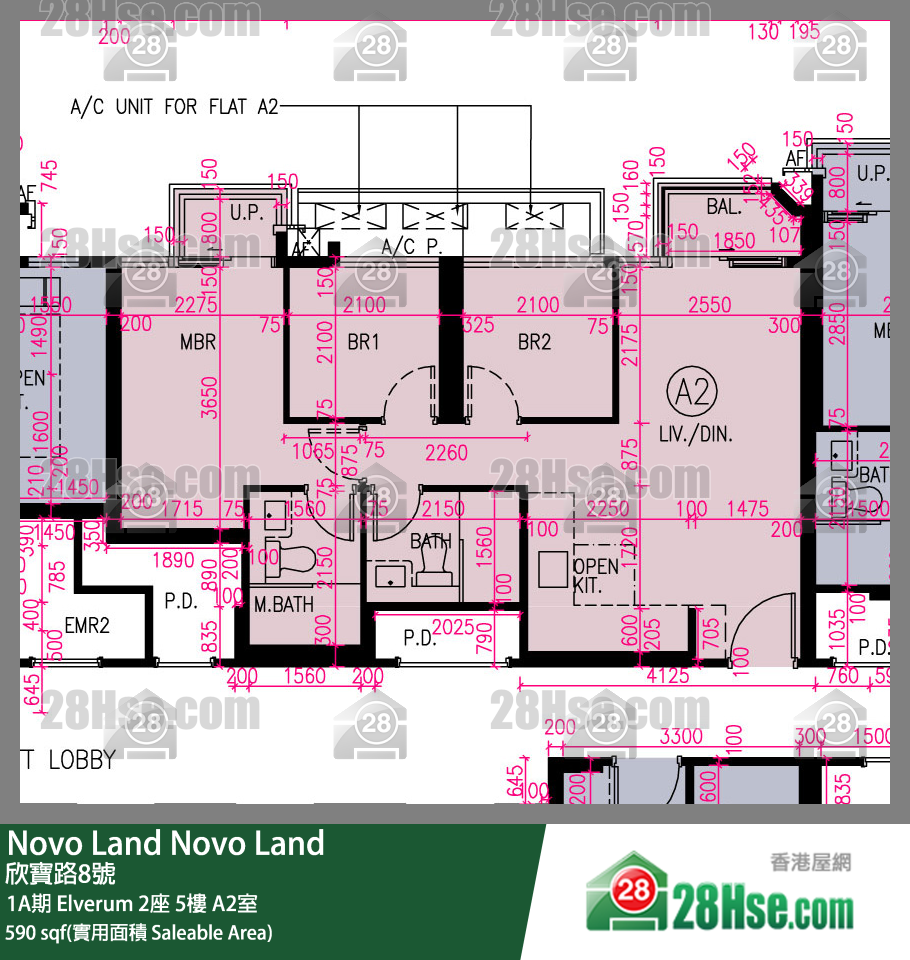 Novo Land 1A期 Elverum 2座 5楼 A2室 平面图