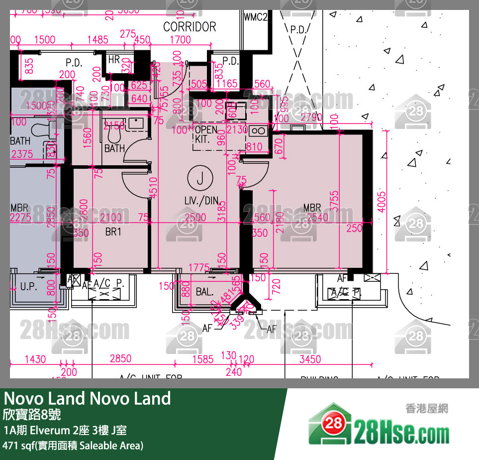 Novo Land 1A期 Elverum 2座 3楼 J室 平面图