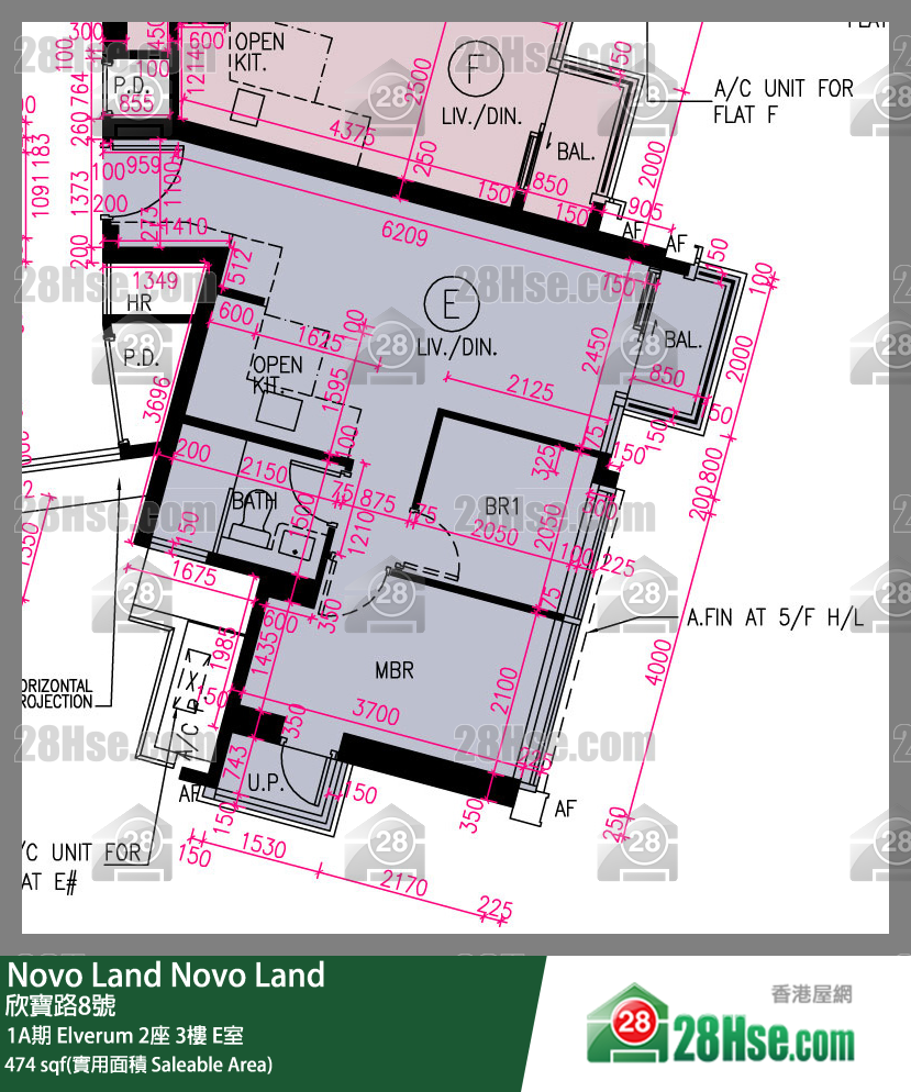 Novo Land 1A期 Elverum 2座 3楼 E室 平面图
