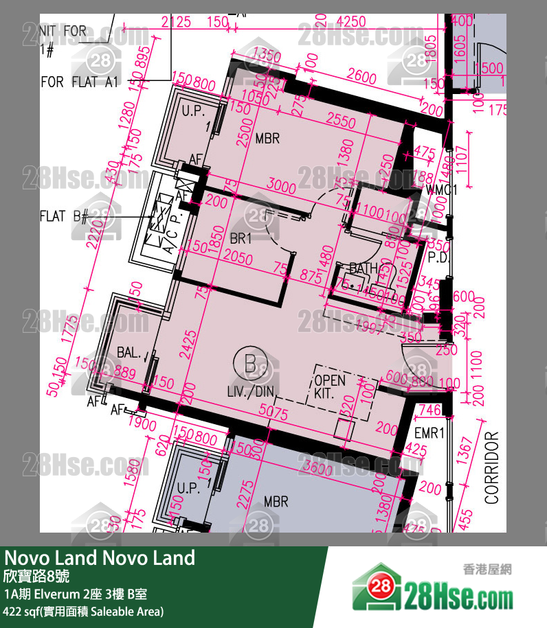 Novo Land 1A期 Elverum 2座 3楼 B室 平面图