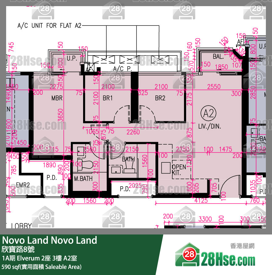 Novo Land 1A期 Elverum 2座 3楼 A2室 平面图