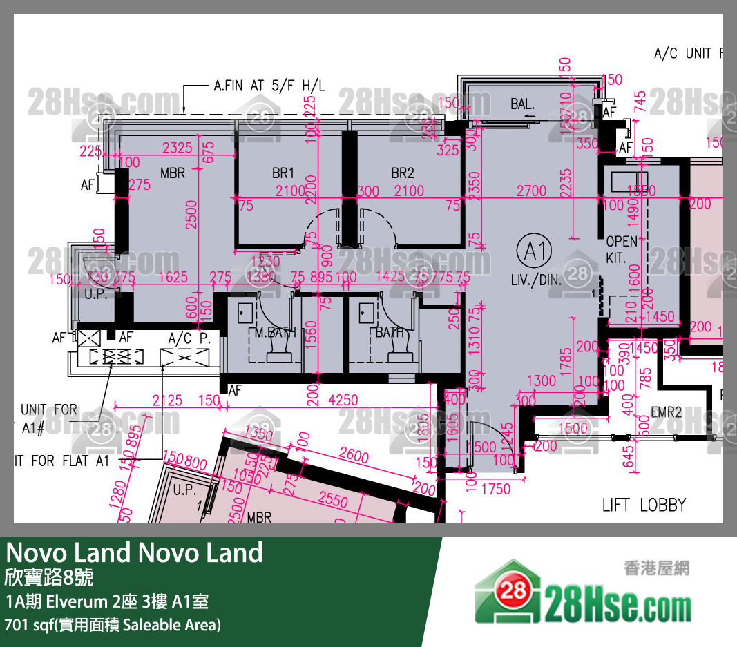 Novo Land 1A期 Elverum 2座 3楼 A1室 平面图