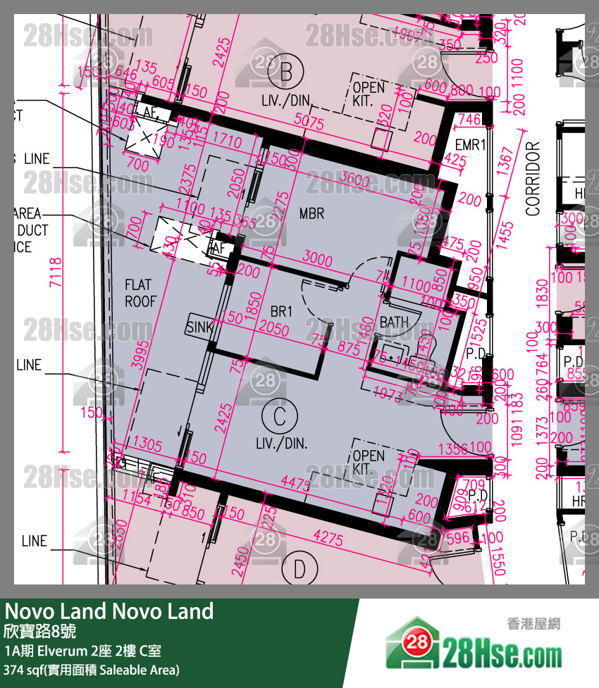 Novo Land 1A期 Elverum 2座 2楼 C室 平面图