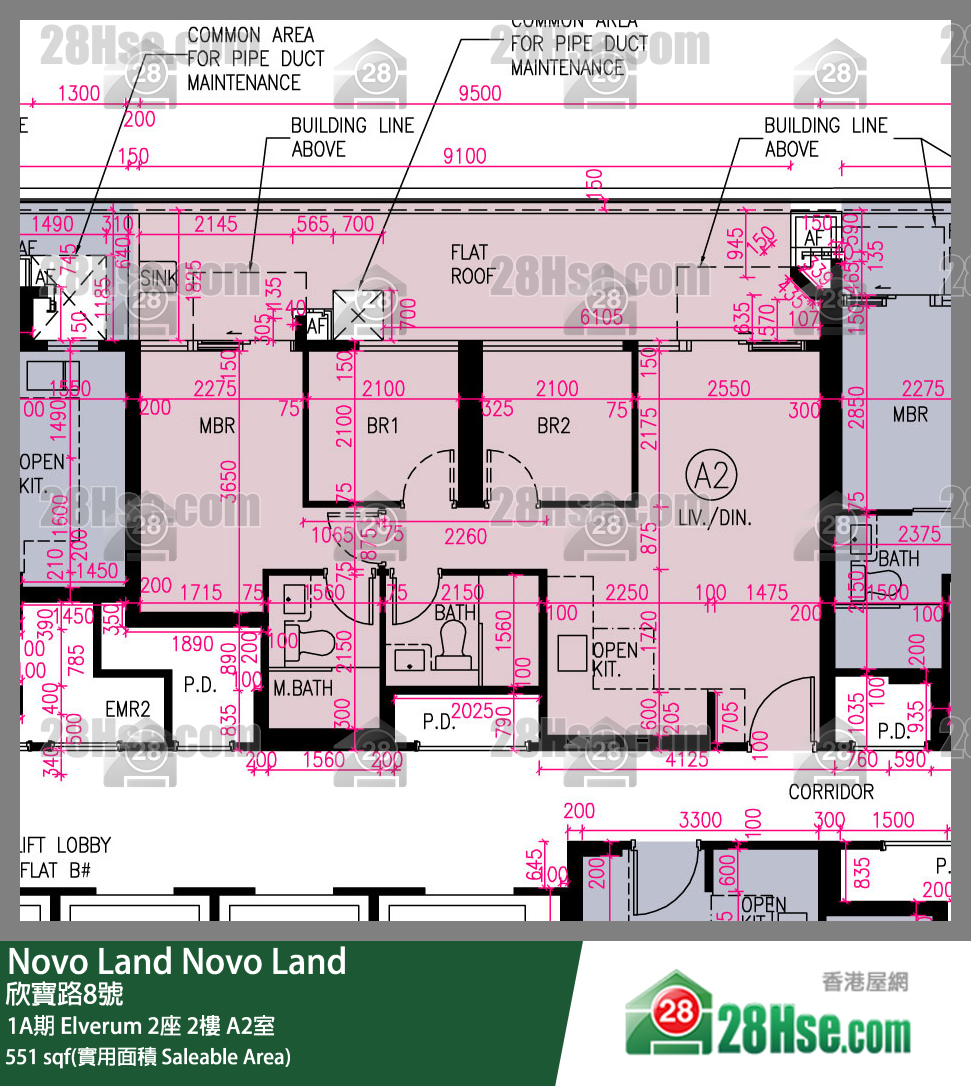 Novo Land 1A期 Elverum 2座 2楼 A2室 平面图