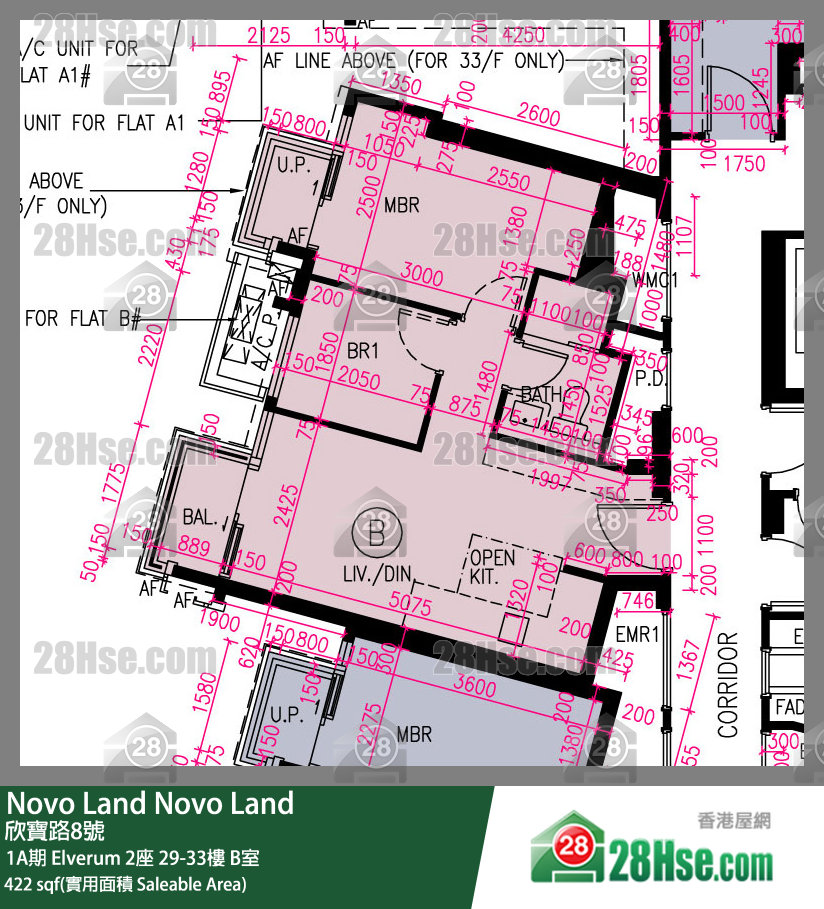 Novo Land 1A期 Elverum 2座 29楼 B室 平面图