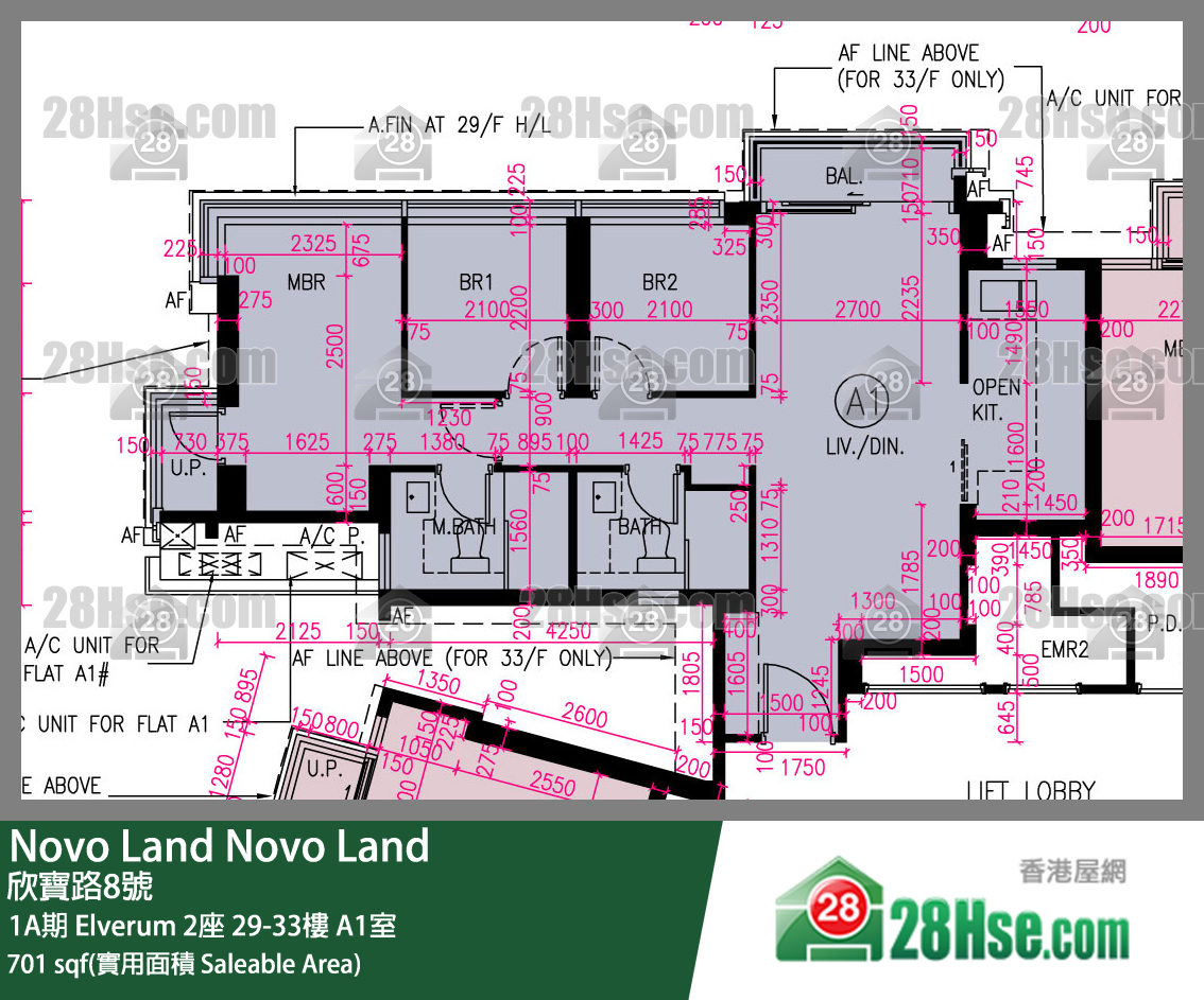 Novo Land 1A期 Elverum 2座 31楼 A1室 平面图