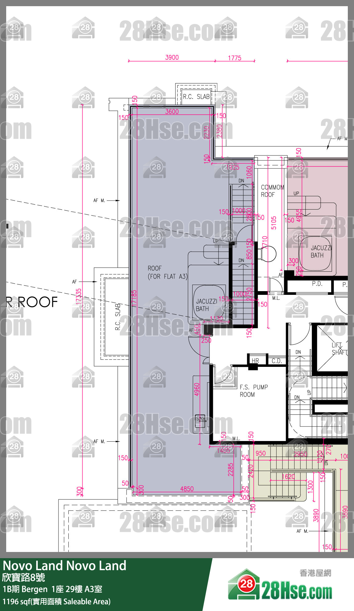 Novo Land 1B期Bergen  1座29楼 A3室 平面图