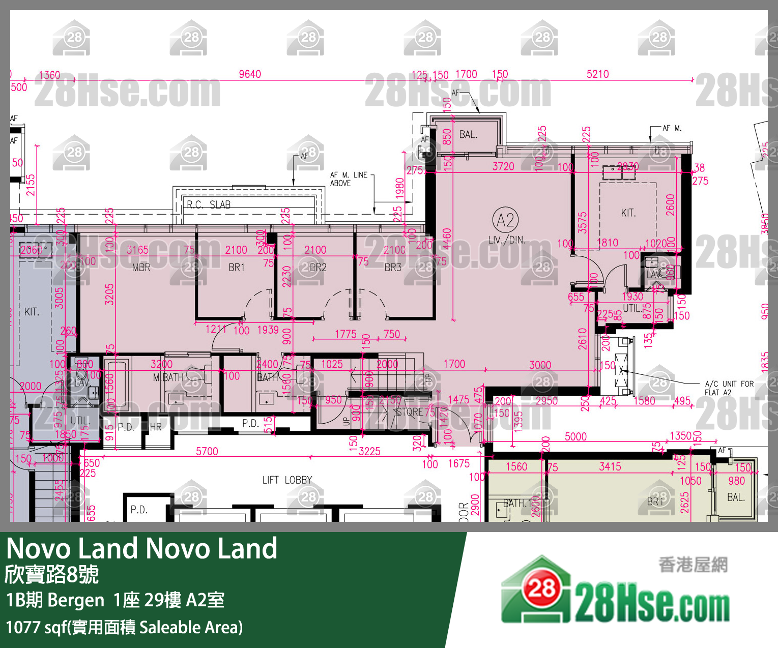 Novo Land 1B期Bergen  1座29樓 A2室 平面圖