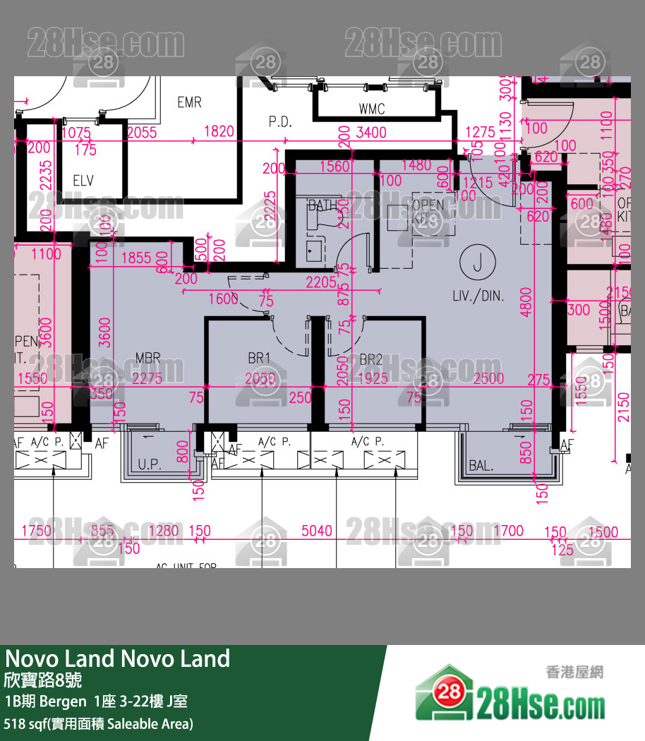 Novo Land 1B期 Bergen  1座 20楼 J室 平面图
