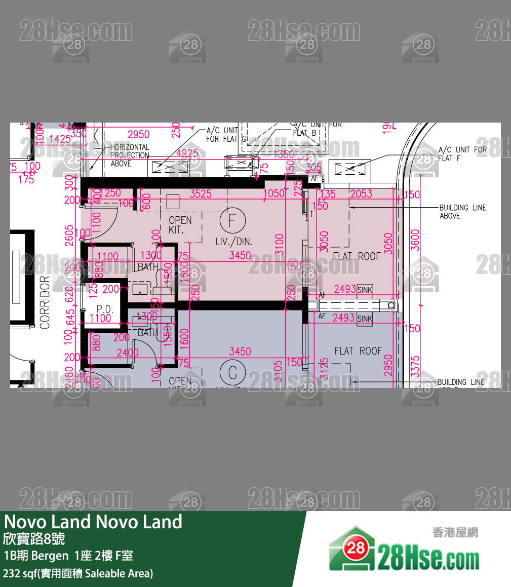 Novo Land 1B期 Bergen  1座 2樓 F室 平面圖