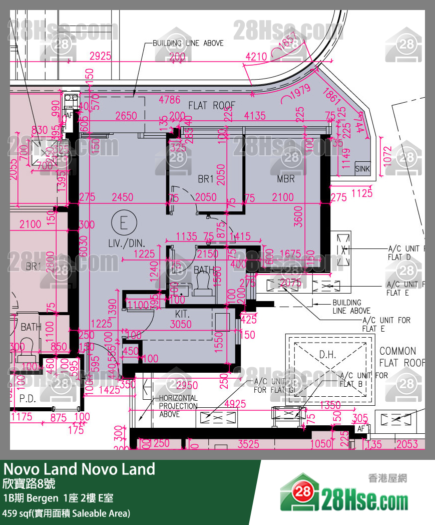 Novo Land 1B期 Bergen  1座 2樓 E室 平面圖