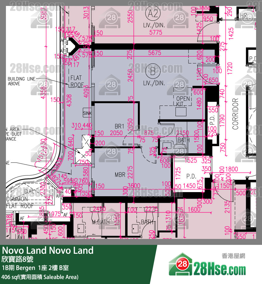 Novo Land 1B期 Bergen  1座 2樓 B室 平面圖
